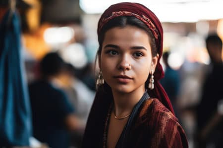 Femmes maghrébines en tenues traditionnelles colorées lors d'une célébration culturelle